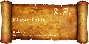Kluger Polla névjegykártya